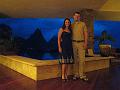 Elizabeth & Ross in our room at Jade Mountain before dinner